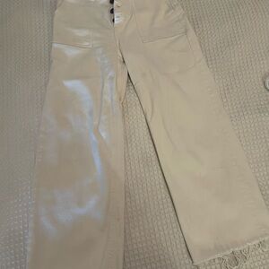 Cream Wide-Leg Pants